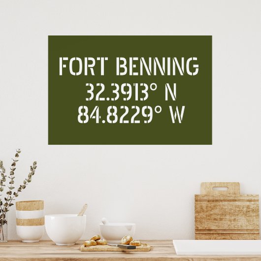 Fort Benning Latitude Longitude ポスター (キッチン)