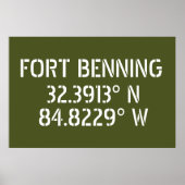 Fort Benning Latitude Longitude   ポスター (正面)