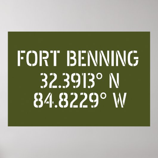 Fort Benning Latitude Longitude   ポスター (正面)