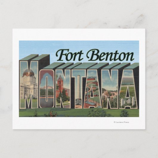 Fort Benton, Montana – ラージ・レター・シーン ポストカード (正面)