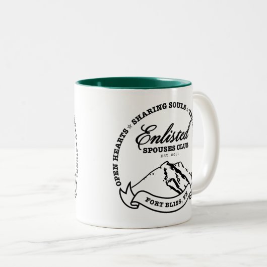 Fort Blissによっては配偶者クラブが入隊しました ツートーンマグカップ (正面右)