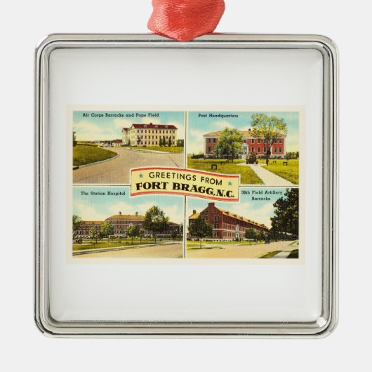Fort Bragg # 2ノースカロライナNCのヴィンテージの記念品 メタルオーナメント (正面)