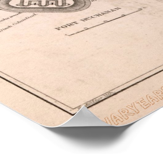 Fort Fisher Civil War Map ポスター (角)