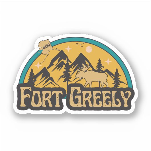 Fort Greely、アラスカステッカー シール (正面)