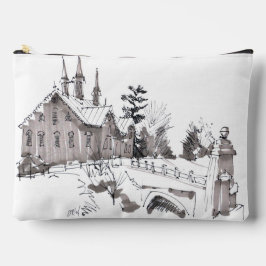 Fort Hunter Barn Sketch / Artist Larry Lerew アクセサリーポーチ