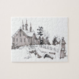 Fort Hunter Barn Sketch / Artist Larry Lerew ジグソーパズル