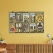 Fort Knox, Kentucky – 大きな文字のシーン キャンバスプリント (インサイチュ (リビング))