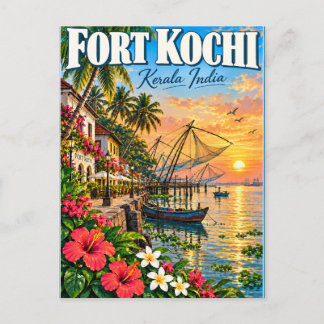 Fort Kochi Kerala India Vintage Travel ポストカード