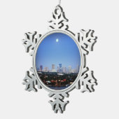 Fort Lauderdaleの木のオーナメント上の満月 スノーフレークピューターオーナメント (右)