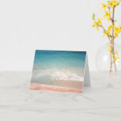 Fort Lauderdaleフロリダの海のビーチの眺めのメッセージカード カード (黄色い花)