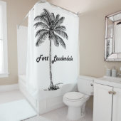 Fort Lauderdale及びやし白黒デザイン シャワーカーテン (インサイチュ)