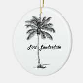 Fort Lauderdale及びやし白黒デザイン セラミックオーナメント (左)