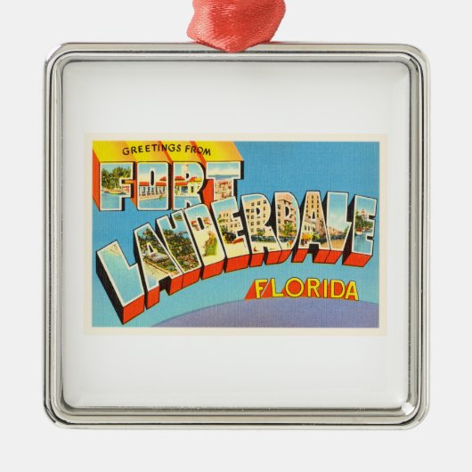 Fort Lauderdale #2フロリダFL古い旅行記念品 メタルオーナメント (正面)
