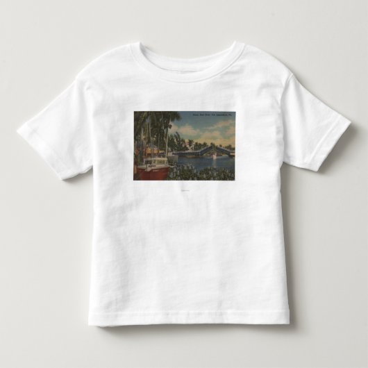 Fort Lauderdale、FL -新しい川の眺め及び可動橋 トドラーTシャツ (正面)