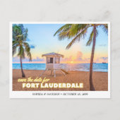 Fort Lauderdale Wedding Save the Date Postcard ポストカード (正面)
