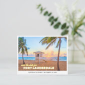 Fort Lauderdale Wedding Save the Date Postcard ポストカード (スタンド正面)