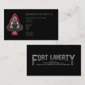 Fort Libertyカスタマイズ可能ブラックビジネスカード 名刺 (正面/裏面)
