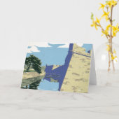 Fort Marionを見せるヴィンテージ旅行ポスター カード (黄色い花)