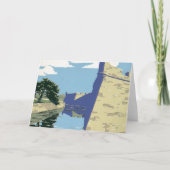 Fort Marionを見せるヴィンテージ旅行ポスター カード (正面)