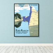 Fort Marionを見せるヴィンテージ旅行ポスター キャンバスプリント (インサイチュ (ウッドフロア))