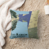 Fort Marionを見せるヴィンテージ旅行ポスター クッション (ブランケット)