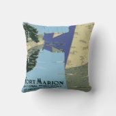 Fort Marionを見せるヴィンテージ旅行ポスター クッション (裏面)