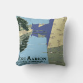 Fort Marionを見せるヴィンテージ旅行ポスター クッション (正面)