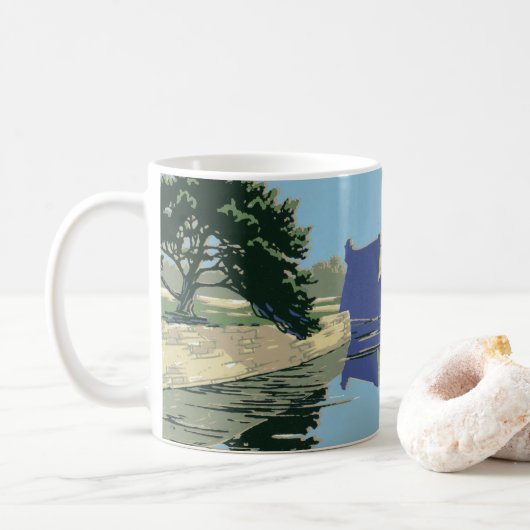 Fort Marionを見せるヴィンテージ旅行ポスター コーヒーマグカップ (ドーナツ)