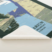 Fort Marionを見せるヴィンテージ旅行ポスター シェルパブランケット (3/4)