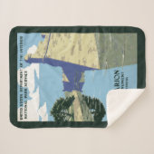 Fort Marionを見せるヴィンテージ旅行ポスター シェルパブランケット (正面(横))