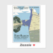 Fort Marionを見せるヴィンテージ旅行ポスター シール (シート)