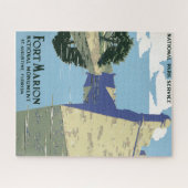 Fort Marionを見せるヴィンテージ旅行ポスター ジグソーパズル (横)