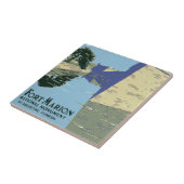 Fort Marionを見せるヴィンテージ旅行ポスター タイル (側面)