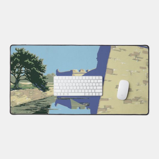 Fort Marionを見せるヴィンテージ旅行ポスター デスクマット (キーボード&マウス)