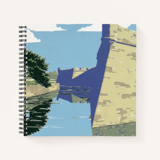 Fort Marionを見せるヴィンテージ旅行ポスター ノートブック (正面)