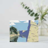 Fort Marionを見せるヴィンテージ旅行ポスター ポストカード (スタンド正面)