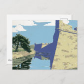 Fort Marionを見せるヴィンテージ旅行ポスター ポストカード (正面/裏面)