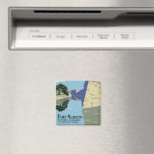 Fort Marionを見せるヴィンテージ旅行ポスター マグネット (インサイチュ (食洗機))