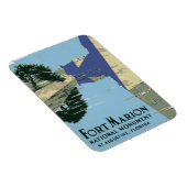 Fort Marionを見せるヴィンテージ旅行ポスター マグネット (右側)