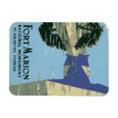 Fort Marionを見せるヴィンテージ旅行ポスター マグネット (横)