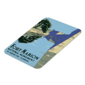 Fort Marionを見せるヴィンテージ旅行ポスター マグネット (左側)