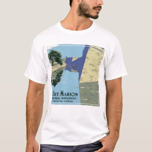 Fort Marionを見せるヴィンテージ旅行ポスター Tシャツ