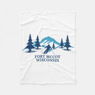 Fort Mccoy Wisconsin Ski Resort Skiing Skier  フリースブランケット
