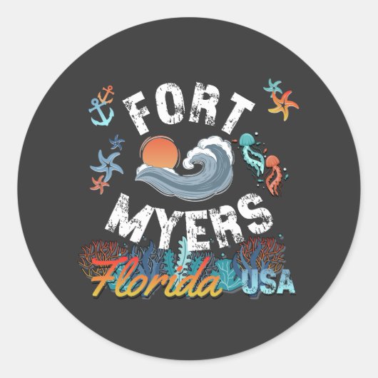 Fort Myers, Florida ラウンドシール (正面)
