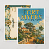 Fort Myers Florida Edison Estate GeoSaga ポストカード (正面/裏面)