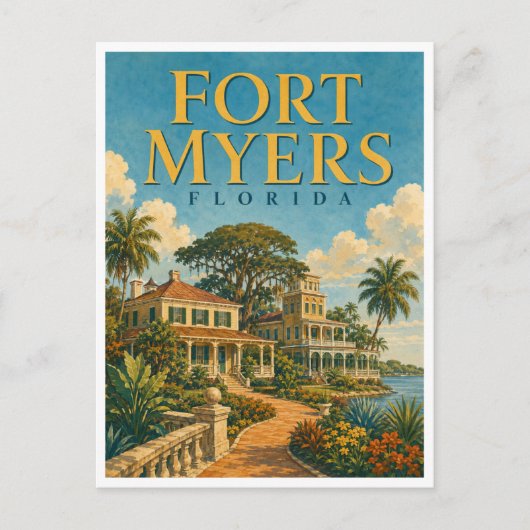 Fort Myers Florida Edison Estate GeoSaga ポストカード (正面)