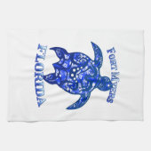 Fort Myers Florida Vacation Tribal Turtle キッチンタオル (横)