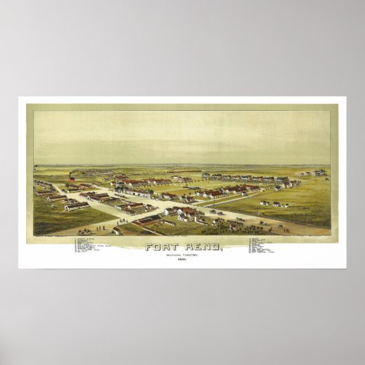 Fort Reno Oklahoma Territory 1891 Lithograph ポスター (正面)