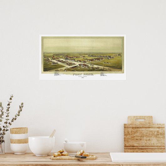 Fort Reno Oklahoma Territory 1891 Lithograph ポスター (キッチン)
