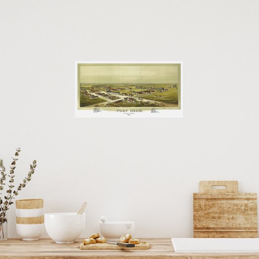 Fort Reno Oklahoma Territory 1891 Lithograph ポスター (キッチン)